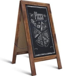 A Frame Chalkboard Wood A-Frame Sign Rustic Brown Double-Sided Magnetic Board Chalkboard Menu Board Weddings - Heavy Duty Hinges