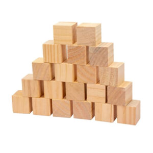 Unfinished Natural Wooden Cubes Bulk Wood Blocks for DIY Crafts, Stamping, and Woodworking Projects