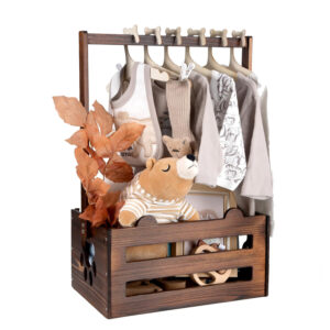 Wooden Baby Shower Crate Closet Baby Storage Crate with Handle Baby welcome box for newborn boys girls