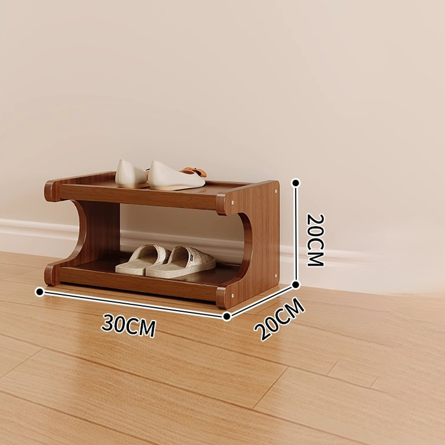 Simple Shoe Rack Multilayer Bamboo Wood Design for Home Dormitory Entryway Storage Organization - Image 2