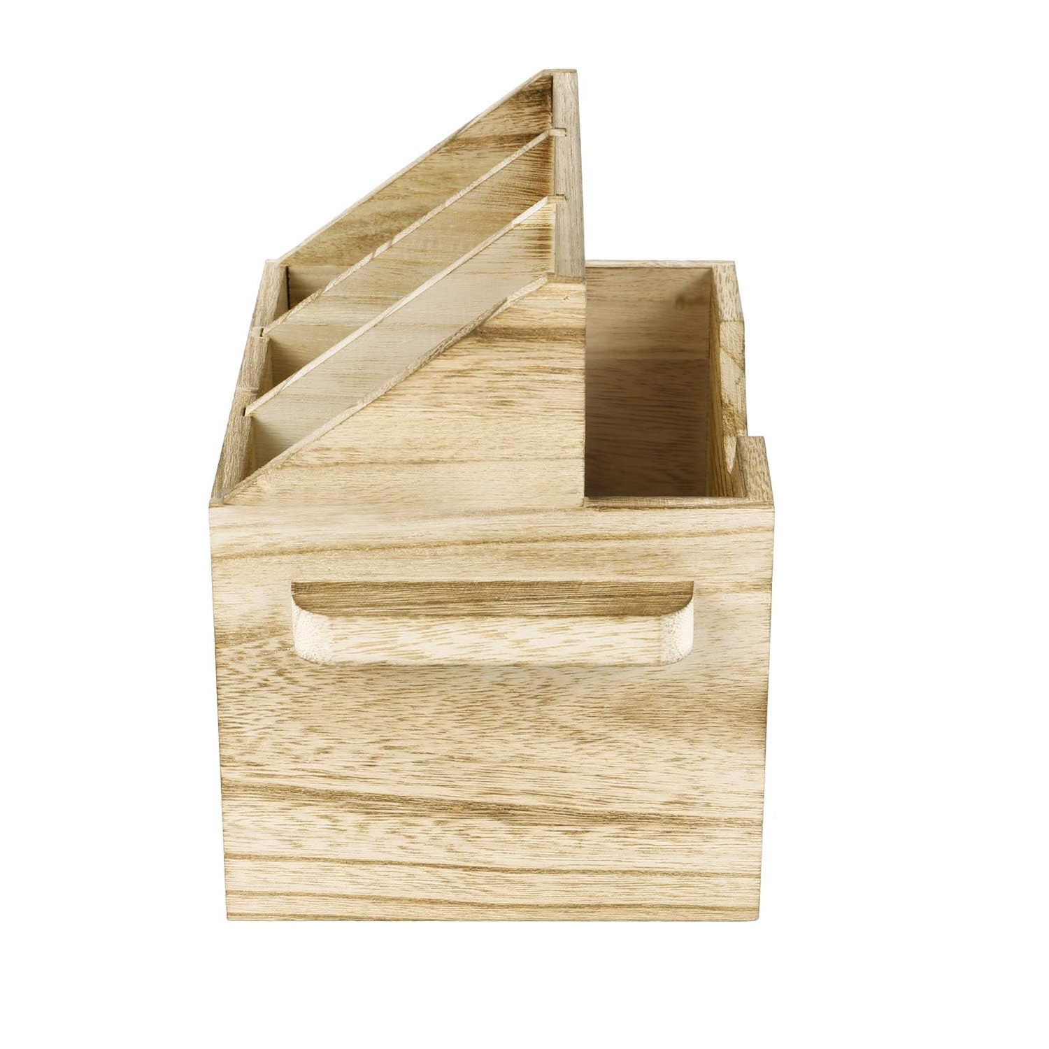 Handcrafted Wooden Rectangle Utensil Holder with Handles Multifunction Silverware Holder for Countertop Kitchen Picnic & Camping - Image 6