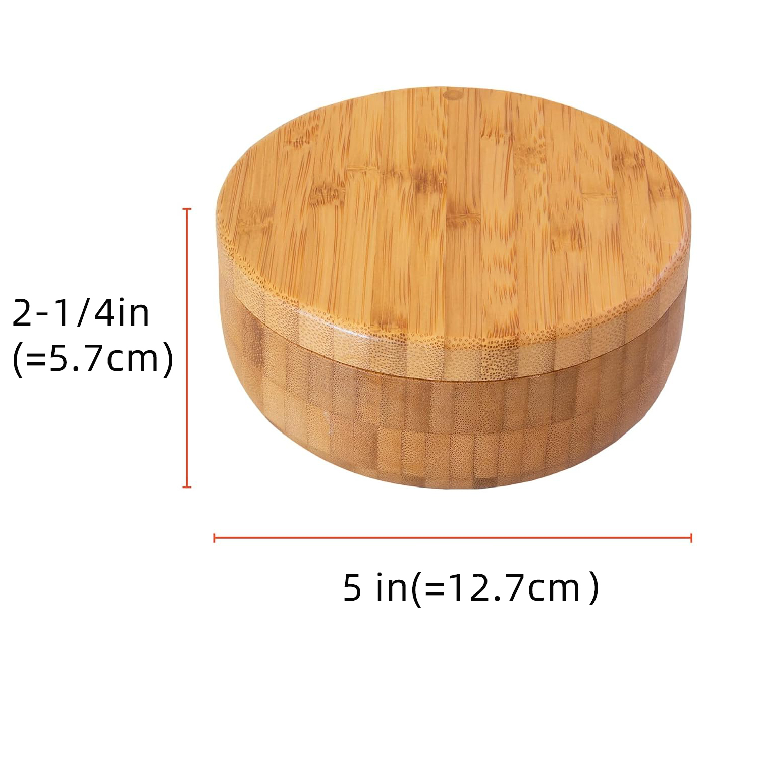 Bamboo Salt Keeper Box Dual Compartment with Magnetic Swivel Lids for Salt Pepper Spices 8 Ounce - Image 6