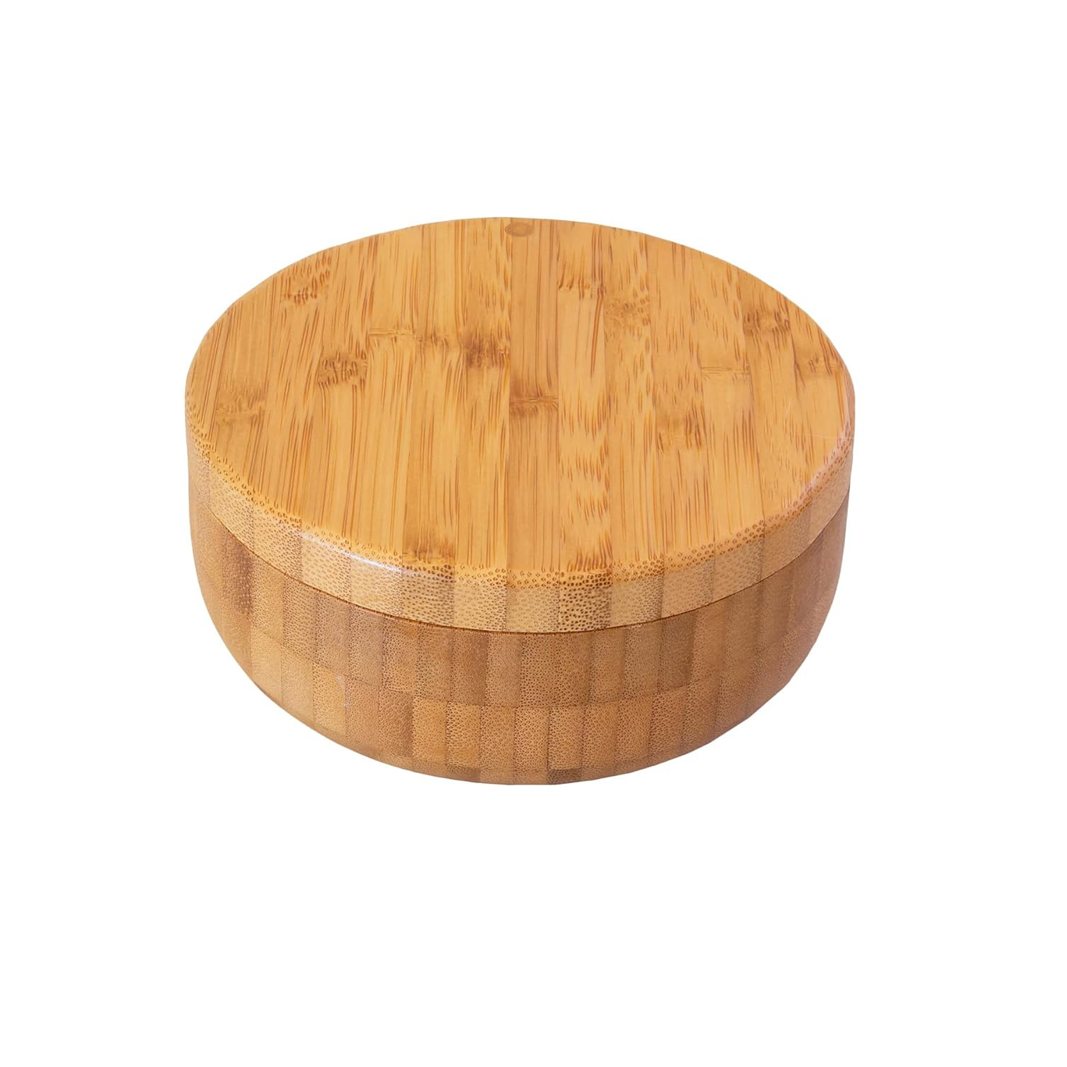 Bamboo Salt Keeper Box Dual Compartment with Magnetic Swivel Lids for Salt Pepper Spices 8 Ounce