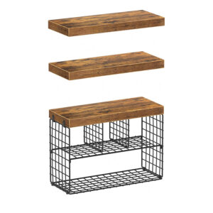 Bathroom Floating Shelves Over Toilet Storage 15.7 Inch Set of 3 Small Farmhouse Decor Shelves