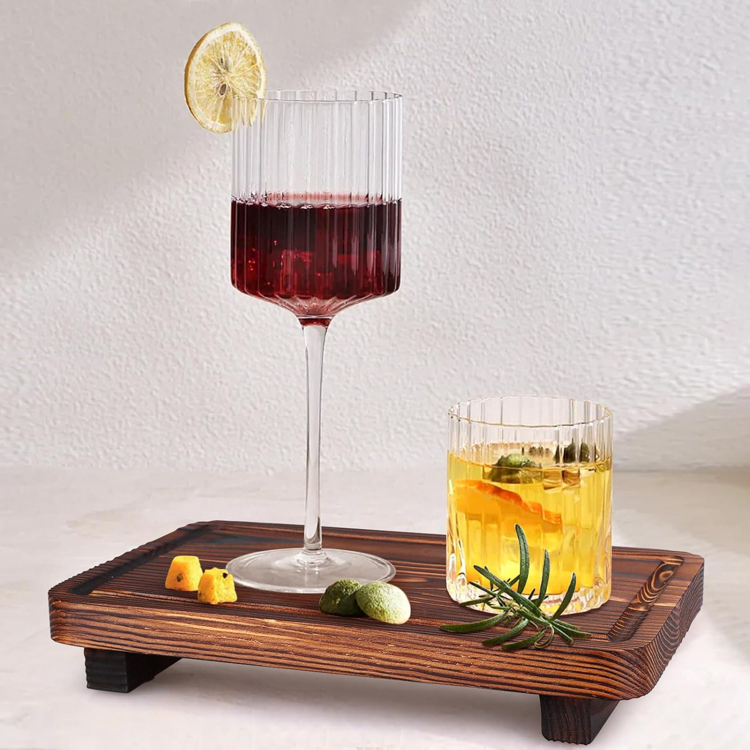 Farmhouse Bathroom Counter Organizer Wood Risers Display Pedestal Stand Small Kitchen Countertop Trays Decorative Wooden Dish Soap Dispenser Holder for Bathroom Decor - Image 5