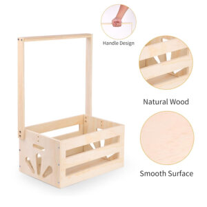 Wooden Baby Shower Crate Closet Welcome Gift for Newborn Boys Girls Wood Baby Storage basket