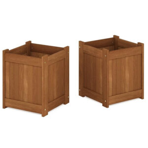 2-Pack Natural Hardwood Decorative Boxes - for Flower Arranging, Craft & Bathroom Storage