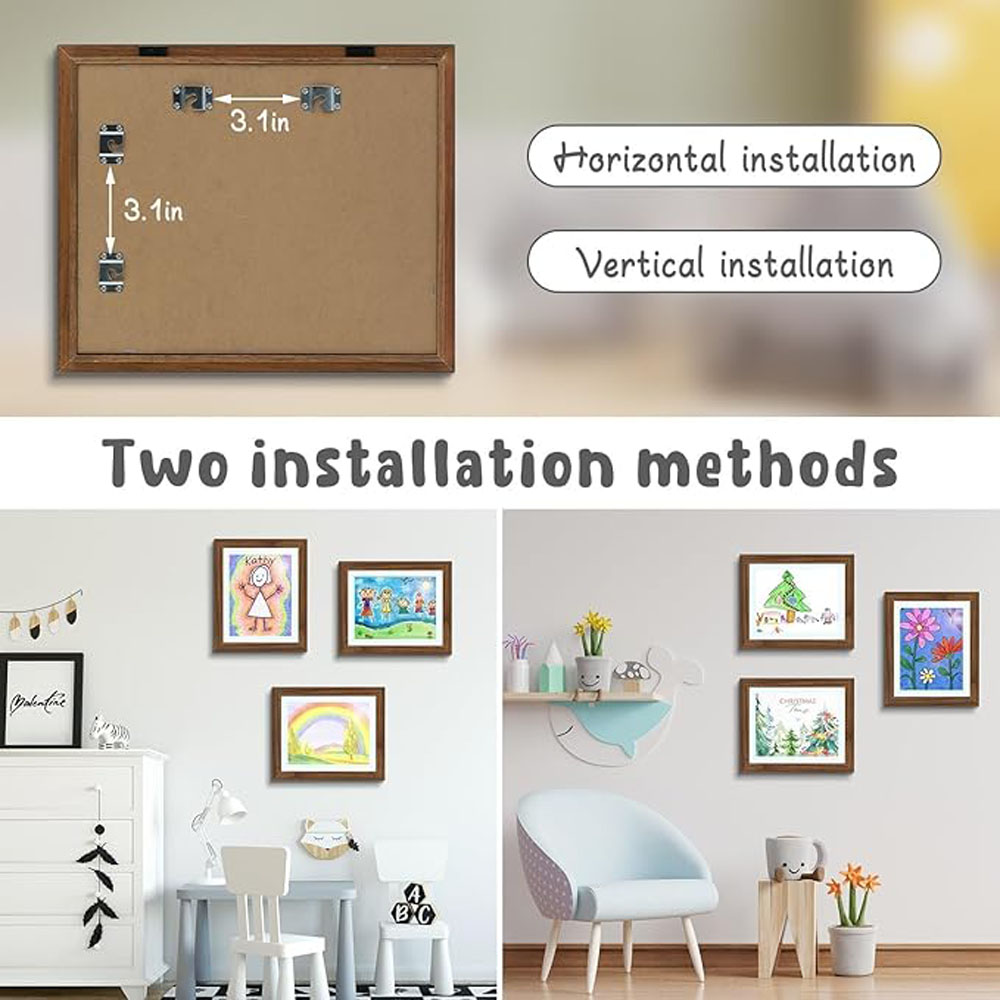 Art Wood Frames 10x12.5 Kids Art Picture Frames Front-Opening Design for Great Schoolwork Home Office Children's - Image 3