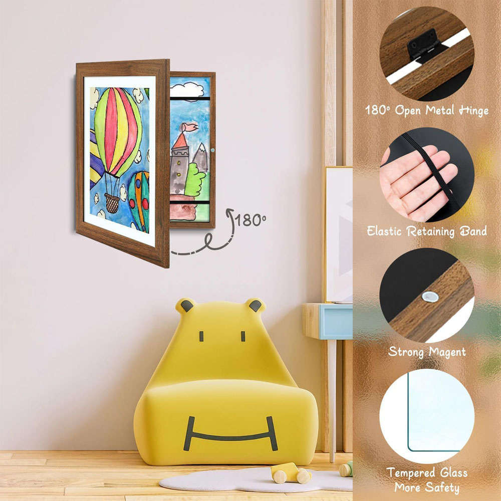 Art Wood Frames 10x12.5 Kids Art Picture Frames Front-Opening Design for Great Schoolwork Home Office Children's - Image 6