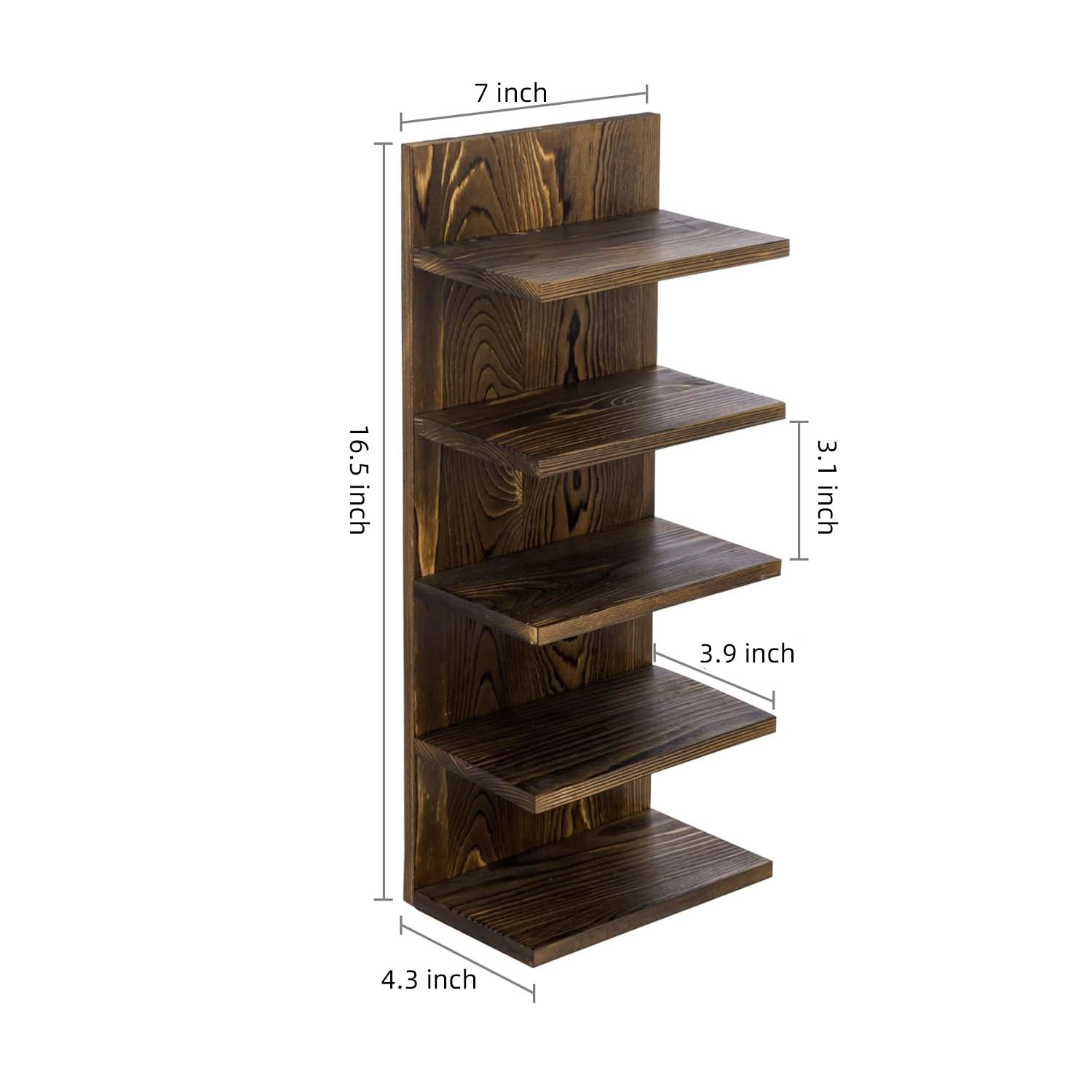 Rustic Wood Sunglasses Display Stand for Retail - 5-Tier Store Merchandiser & Home Organizer - Image 3