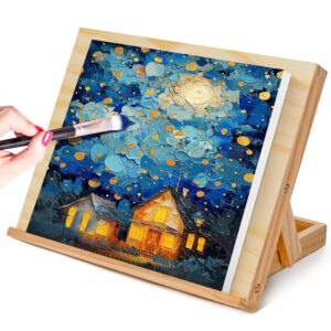 Adjustable Tabletop Easel Stand - 13 4/5 x 11 2/5 Inch Wooden Art Easel for Canvases, Books & Artwork Display