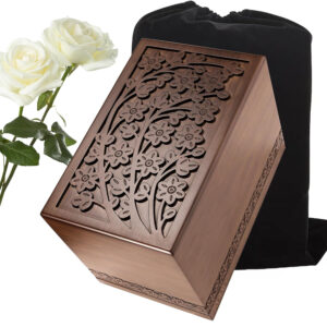 Wooden Tree of Life Urn for Human Ashes - Funeral Memorial Box for Adults up to 250 lbs, Men & Women