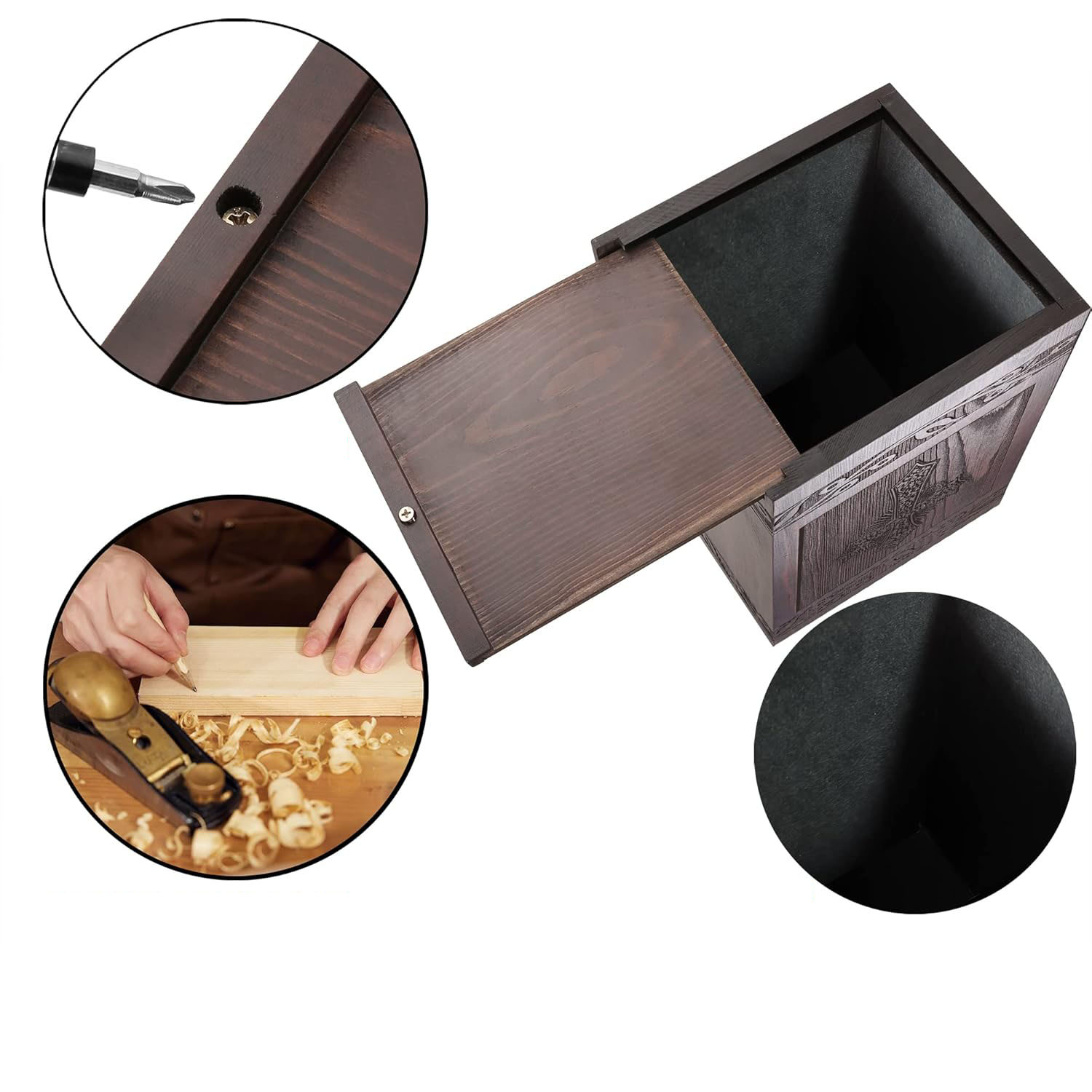 Hand-Carved Cross Urn for Ashes - 222 Cu In Solid Wood Cremation Urn for Human & Pet Ashes (Adult, Child, Cats, Dogs) - Image 3