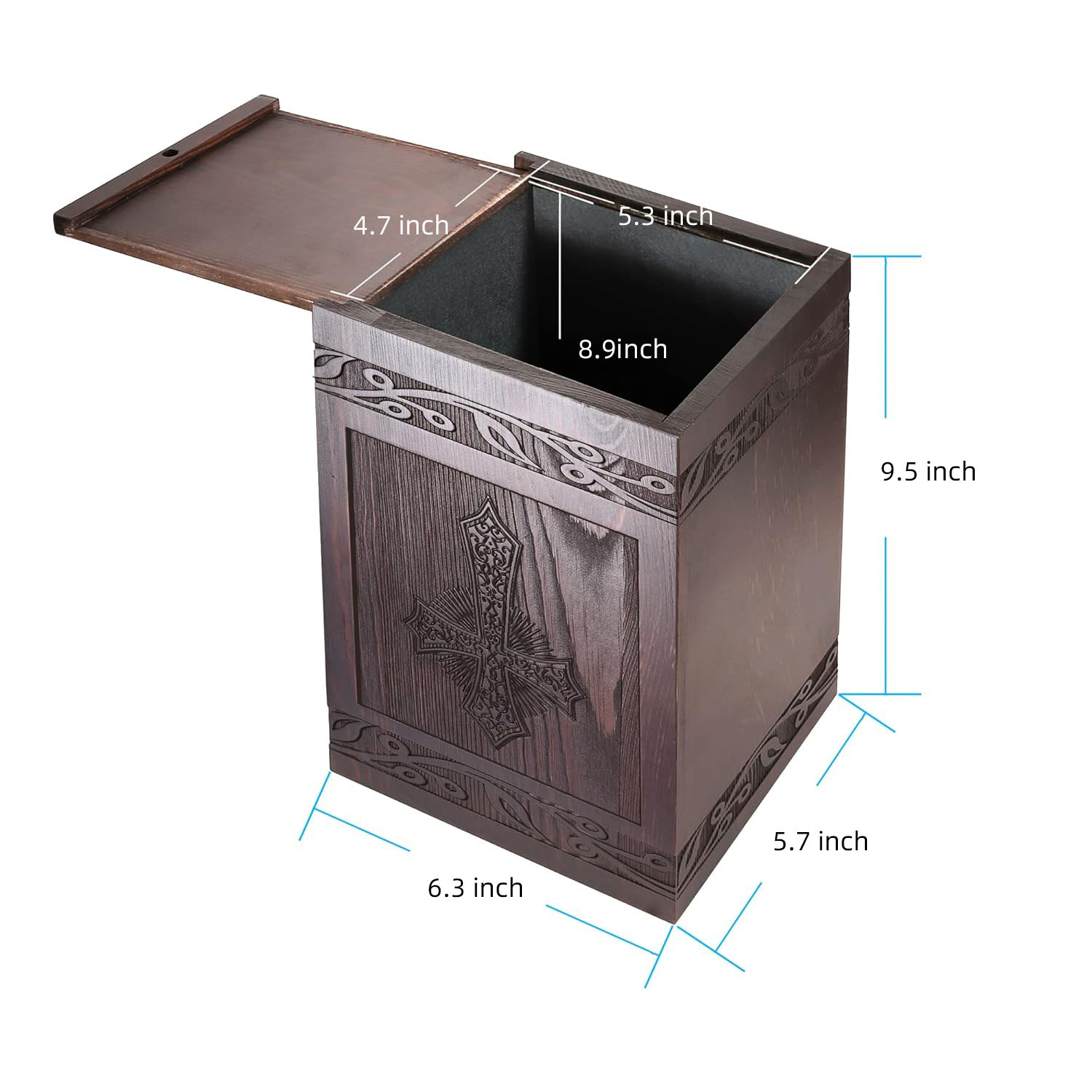 Hand-Carved Cross Urn for Ashes - 222 Cu In Solid Wood Cremation Urn for Human & Pet Ashes (Adult, Child, Cats, Dogs) - Image 7
