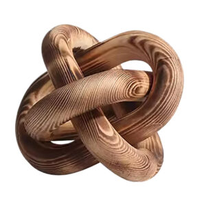 3 Link wooden knot BohoHand Carved Decorative Wooden links knots for coffee table farmhouse wood knot chain link decor