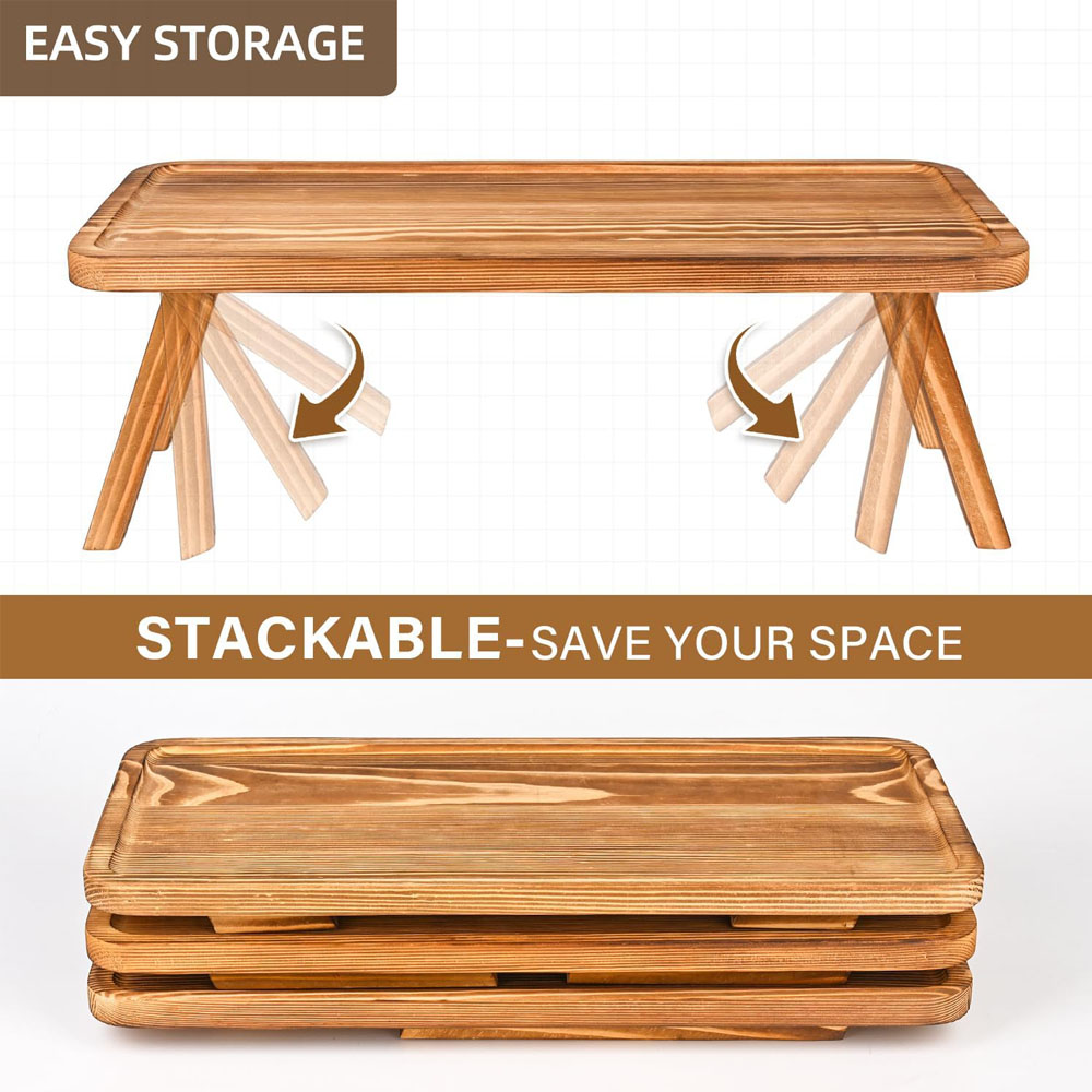 Set of 3 Wooden Cupcake Stand foldable wooeden serving trays Cupcake Display Stand Tower Stand for Birthday Wedding Christmas Party - Image 4