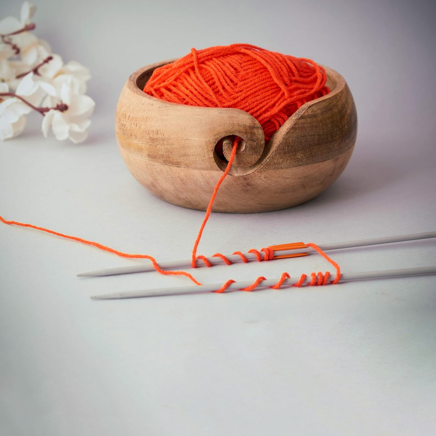 Handmade Farmhouse Yarn Bowl - Wooden Knitting Yarn Holder, Thoughtful Christmas & Birthday Gift for Knitters - Image 7