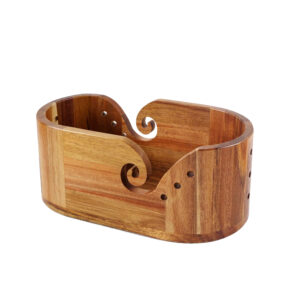 Handmade Farmhouse Yarn Bowl - Portable Wooden Knitting Gift for Women, Christmas & Birthday Present for Knitters