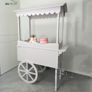 Wood & PVC Candy Cart With Wheels for Wedding Wood Display Racks Sweet bar Cake Party Decoration