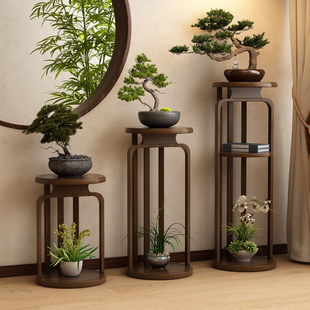 Bamboo plant stands for indoor plant holder stand wood plant stand Modern Flower Plant Shelf Holder